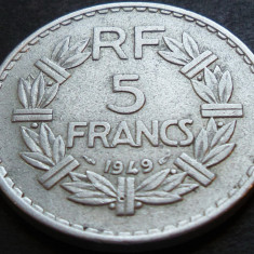 Moneda istorica 5 FRANCI / FRANCS - FRANTA, anul 1949 * cod 4929