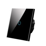 Intrerupator Touch, Sticla Securizata, Design Modern, Iluminare LED, 1 Faza, Negru, MyStyle&reg;
