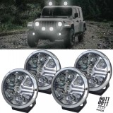 SET DE 4 PIESE HELLA VALUEFIT Faruri auxiliare cu LED cu lama cromata pentru faza lunga 7˝ Rotund Legale Performance AutoTuning