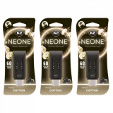 Pachet 3 x odorizant auto grila ventilatie Puf-Puf K2 Neone Cotton (Unisex)
