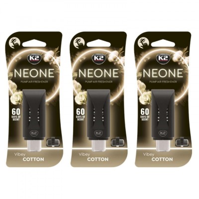 Pachet 3 x odorizant auto grila ventilatie Puf-Puf K2 Neone Cotton (Unisex) foto