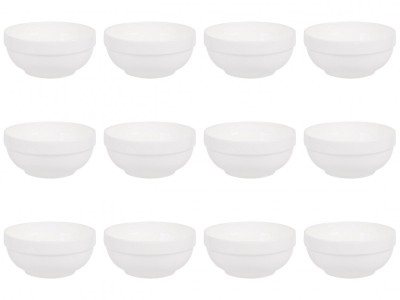 Set boluri, 12 piese, 1.2 l, Portelan, Alb foto
