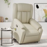 VidaXL Fotoliu rabatabil cu ridicare, crem, piele ecologică 3205272