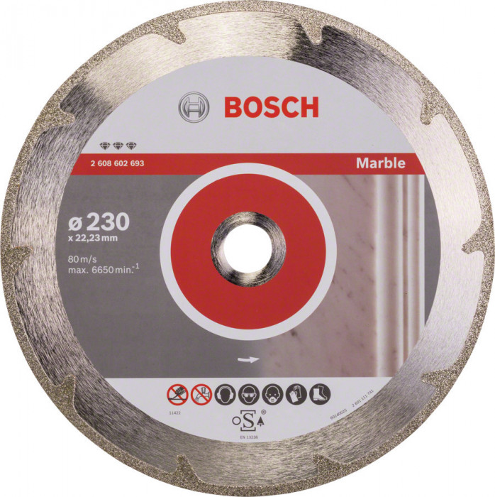 Disc diamantat marmura 230 Best for Marble, Bosch 230x2.2x3x22,23mm