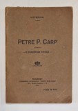 PETRE P. CARP - O CERCETARE CRITICA de HYPERION , EDITIA I , 1915