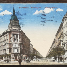 (120) CARTE POSTALA UNGARIA - BUDAPESTA - STRADA ANDRASSY - 1917