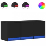 Cumpara ieftin Dulap TV cu LED, negru, 97x34x40 cm, lemn prelucrat