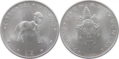 Vatican 1970 - 2 lire aUNC foto