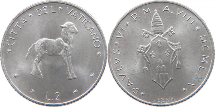 Vatican 1970 - 2 lire aUNC