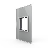 Cumpara ieftin Rama din sticla Livolo standard italiana, gri, 2 module, serie noua