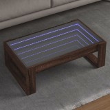 Gossi masuta de cafea cu led infinity, stejar maro, 90x53x30 cm