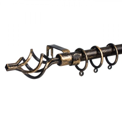 Galerie Perdele Extensibilă, Metalică, Negru Auriu Brushed, 110-210cm foto
