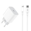 Set incarcator iPhone fast charge pentru priza XO L77 plus cablu de incarcare PD, USB-C - Lightning (iPhone)