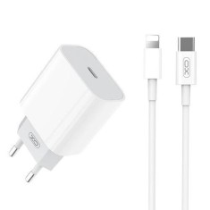 Set incarcator iPhone fast charge pentru priza XO L77 plus cablu de incarcare PD, USB-C - Lightning (iPhone)