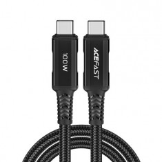 Acefast USB tip C - Cablu USB tip C, 2m, 100W (20V / 5A), negru (C4-03-C-C-negru)