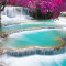 Fototapet autocolant Cascada turquoise, 350 x 250 cm