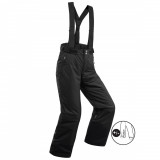 Pantalon călduros impermeabil schi PNF500 Negru Băieți, Wedze