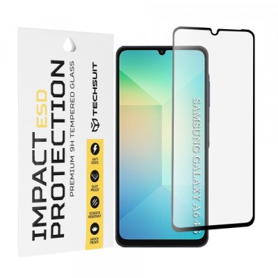 Folie de protectie Ecran Techsuit pentru Samsung Galaxy A06 A065, Sticla Securizata, Full Glue, Neagra foto