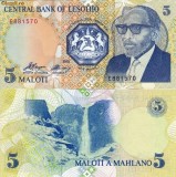 LESOTHO 5 maloti 1989 UNC!!!