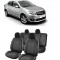 Set huse scaune Dacia Logan 2012-2020 Piele + Textil (Compatibile cu sistem AIRBAG)