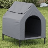 VidaXL Casă pentru c&acirc;ini, gri deschis, țesătură Oxford și oțel