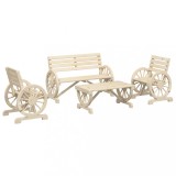 Set mobilier de gradina, 4 piese, lemn masiv de brad
