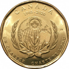 Canada 1 Dolar 2020 - 75 de ani Natiunile Unite, KM-2909 UNC !!!