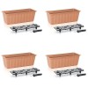 Set 4 jardiniere decorative cu sistem de irigare, 11 L, 60x18x14 cm, maro, Prosperplast