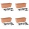 Set 4 jardiniere decorative cu sistem de irigare, 11 L, 60x18x14 cm, maro, Prosperplast