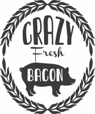 Sticker decorativ, Crazy fresh bacon, Negru, 71 cm, 7081ST-3 foto