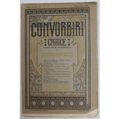 CONVORBIRI CRITICE , REVISTA LITERARA BIMENSUALA , ANUL II , NR. 17 , 1 NOIEMBRIE , 1908