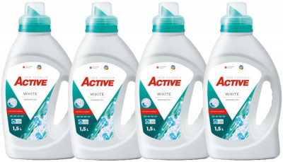 Detergent lichid pentru rufe albe Active, 4 x 1.5 litri, 120 spalari foto