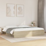 VidaXL Cadru de pat fără saltea Stejar Sonoma 200x200cm Lemn prelucrat
