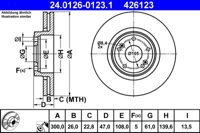 ATE 24.0126-0123.1 Disc frana foto