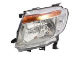 Far Ford Ranger, 04.2011-05.2016, partea Stanga, manual/electric, tip bec H4, fara lumini de zi, SILVER, fara motoras, Depo