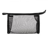 Portfard Dama, Model Plasa, Culoare Negru, Fermoar Auriu, Dimensiuni 24x7x15cm, Oem