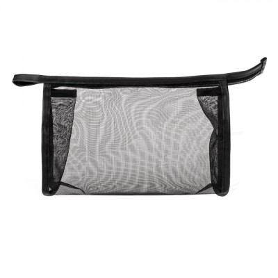 Portfard Dama, Model Plasa, Culoare Negru, Fermoar Auriu, Dimensiuni 24x7x15cm foto