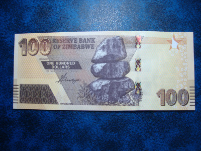 ZIMBABWE 100 DOLARI 2020 UNC foto