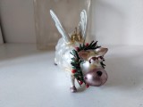 Vaca cu aripi - glob de sticla pt pom de Craciun - cca 11x11cm, in cutie