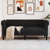 Gossi canapea chesterfield cu 2 locuri, negru, material textil
