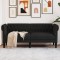 Gossi canapea chesterfield cu 2 locuri, negru, material textil