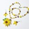 Reducere Set floarea soarelui, colier, bratara, cercei, handmade margele