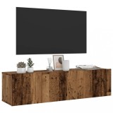 VidaXL Dulap TV de perete, lemn vechi, 120x30x30 cm, lemn prelucrat