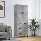 vidaXL Dulap &icirc;nalt, gri beton, 69,5x34x180, lemn compozit