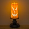 Lămpă Halloween cu LED, Model Dovleac, Portocaliu și Negru, 5.3x14cm, Baterii Incluse, Oem