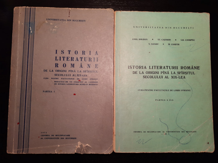 ISTORIA LITERATURII ROMANE DE LA ORIGINI PANA LA SFARSITUL SECOLULUI AL XIX-LEA