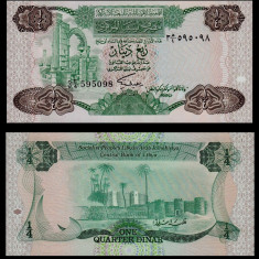LIBIA █ bancnota █ 1/4 Dinar █ 1984 █ P-47 █ UNC █ necirculata