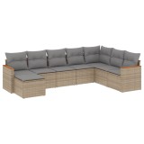 Cumpara ieftin Set canapele de gradina, 8 piese, cu perne, bej, poliratan