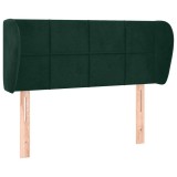 Cumpara ieftin Tablie de pat cu aripioare verde inchis 83x23x78/88 cm catifea