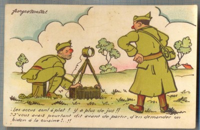 AX 102 CP VECHE INTERBELICA-UMORISTICA MILITARA - SOLDATI LA INSTRUCTIE foto